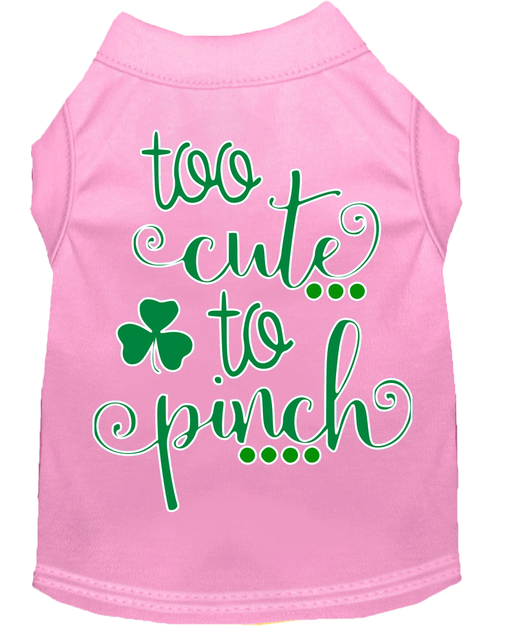 Too Cute to Pinch Screen Print Dog Shirt Light Pink XL